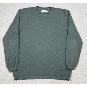 Wellen Sweater Mens 2XL Green Organic Cotton Cashmere‎ Crewneck Knit Pullover